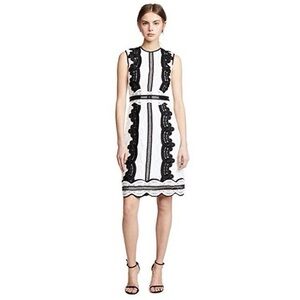COSTARELLOS Sleeveless Sheath At Knee Lace Dress-WHT/BLK size 34 - 2‎